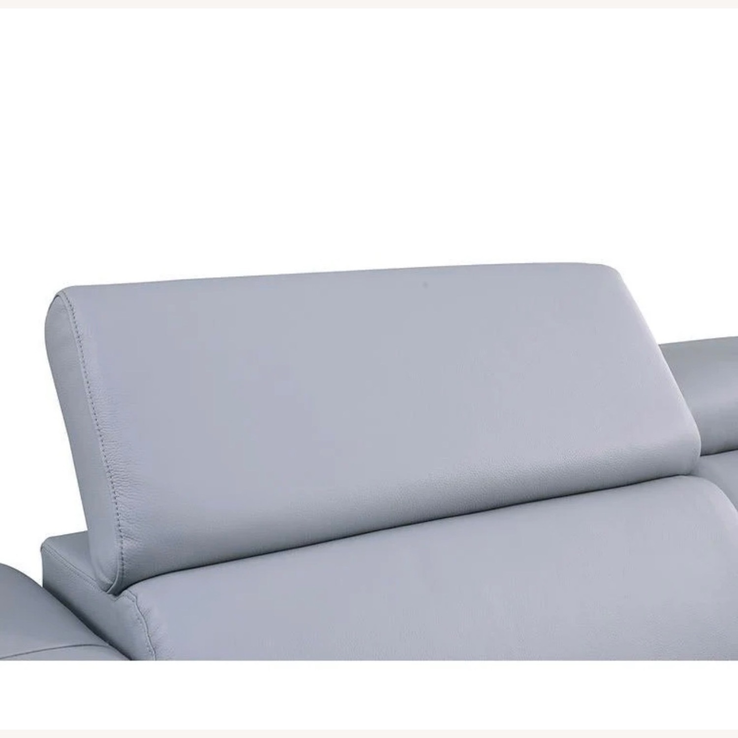 Light Blue Leather Reclining Sectional - image-3