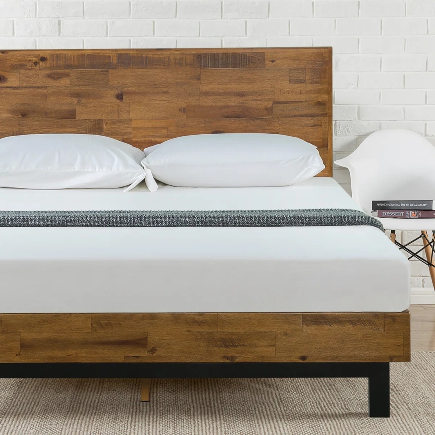 Wayfair Light Brown Wood Queen Bed - image-6