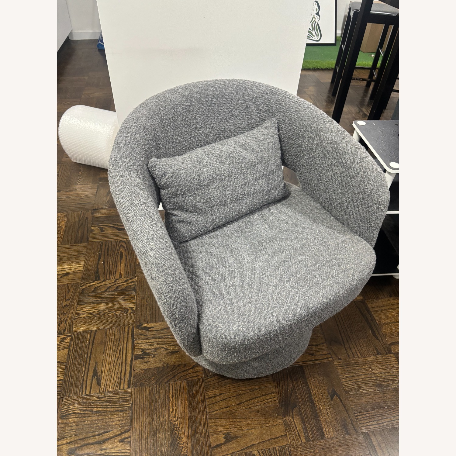 Wayfair Light Gray Fabric Accent Chair - image-1