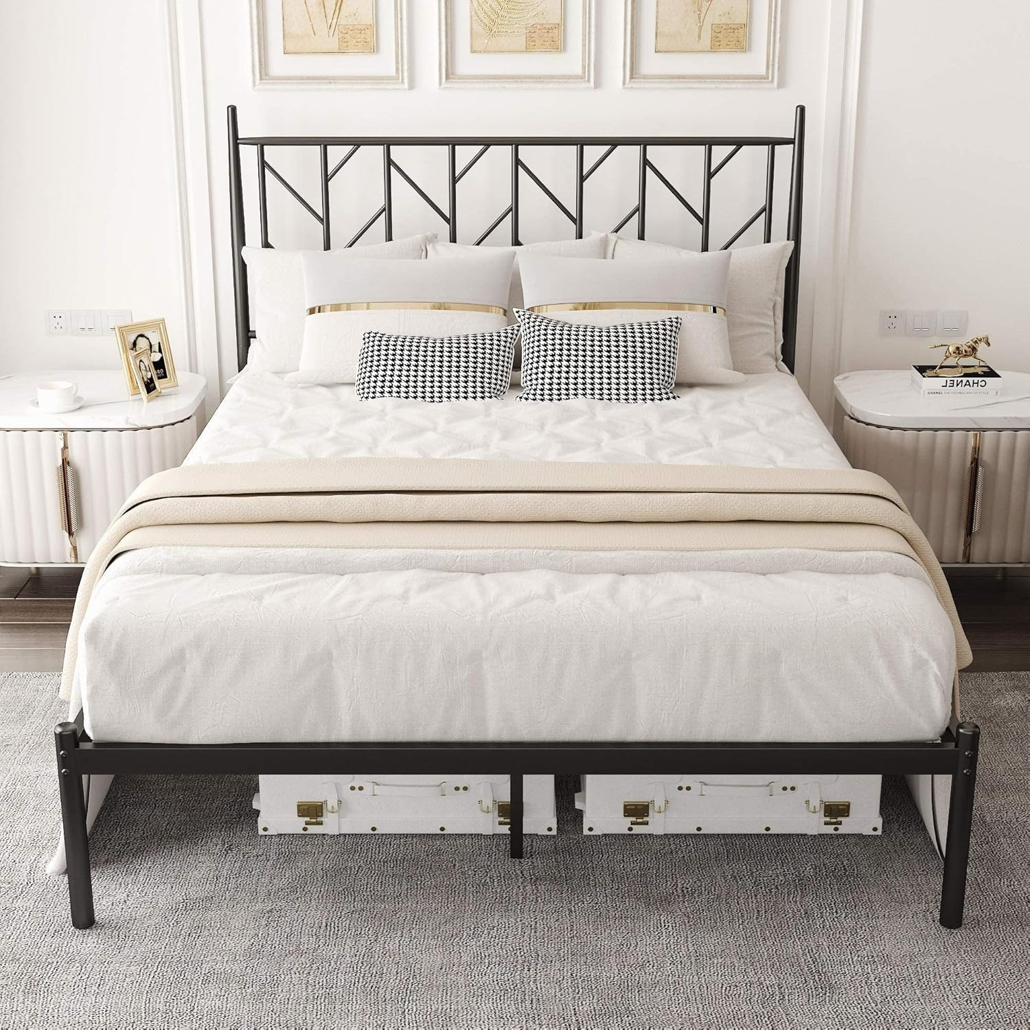 Gold Queen Bed - image-3