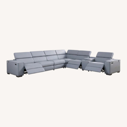 Used Light Blue 7-Piece Reclining Sectional for sale on AptDeco