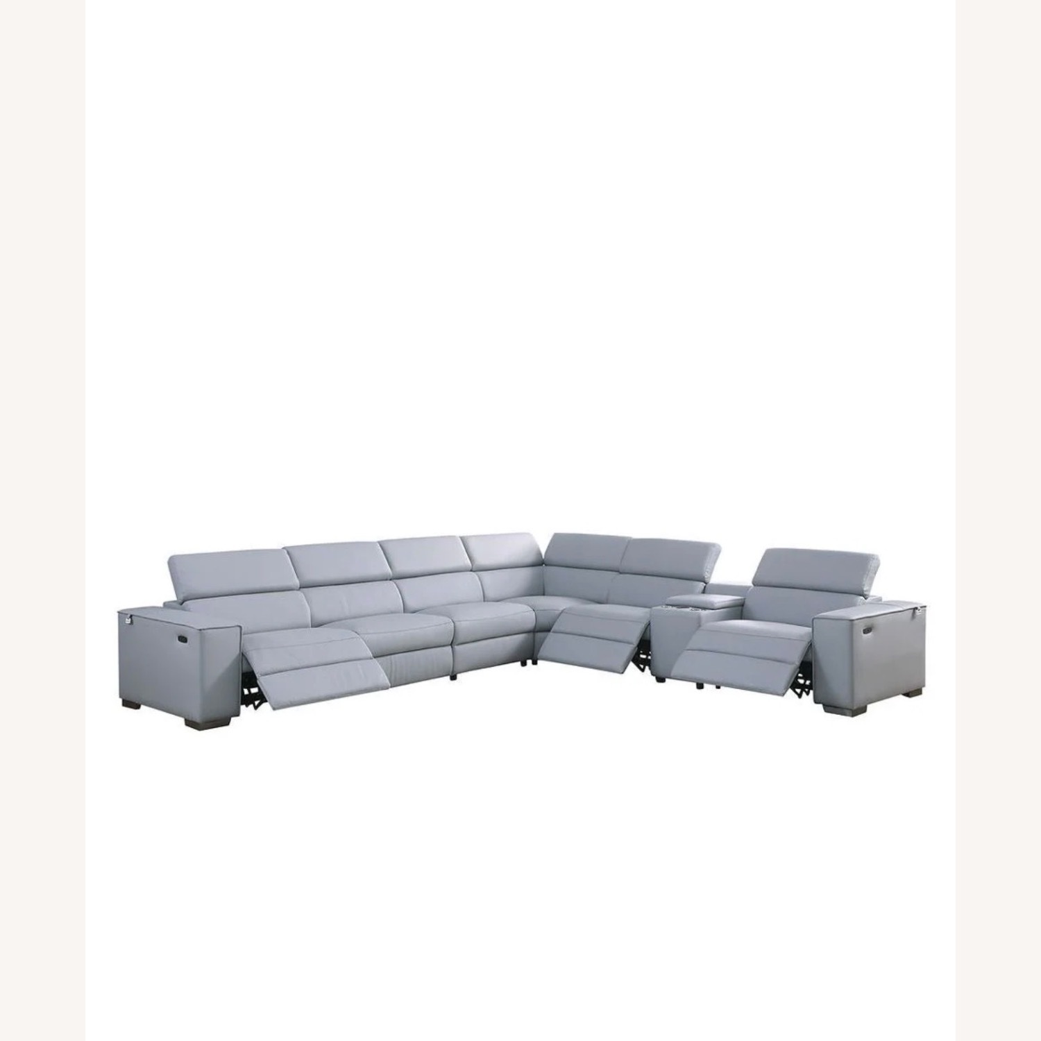Light Blue 7-Piece Reclining Sectional - image-1