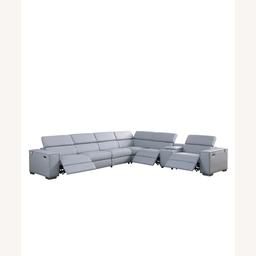 Used Light Blue 7-Piece Reclining Sectional for sale on AptDeco