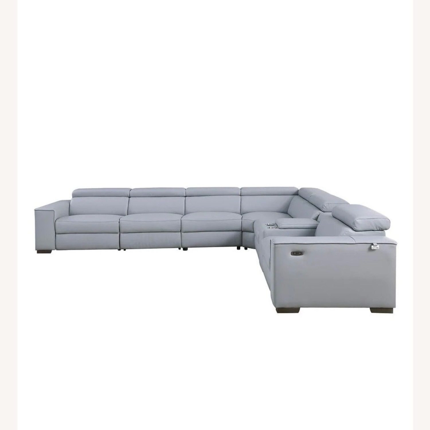 Light Blue 7-Piece Reclining Sectional - image-2