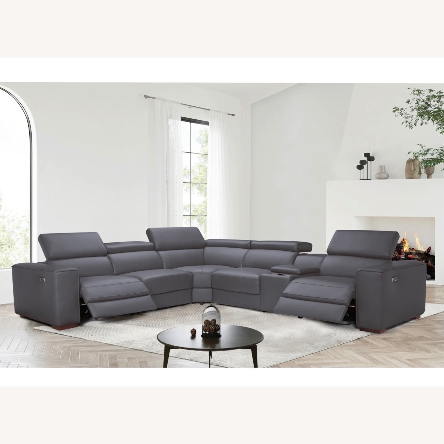 Dark Gray 7-Piece Reclining Sectional - image-6