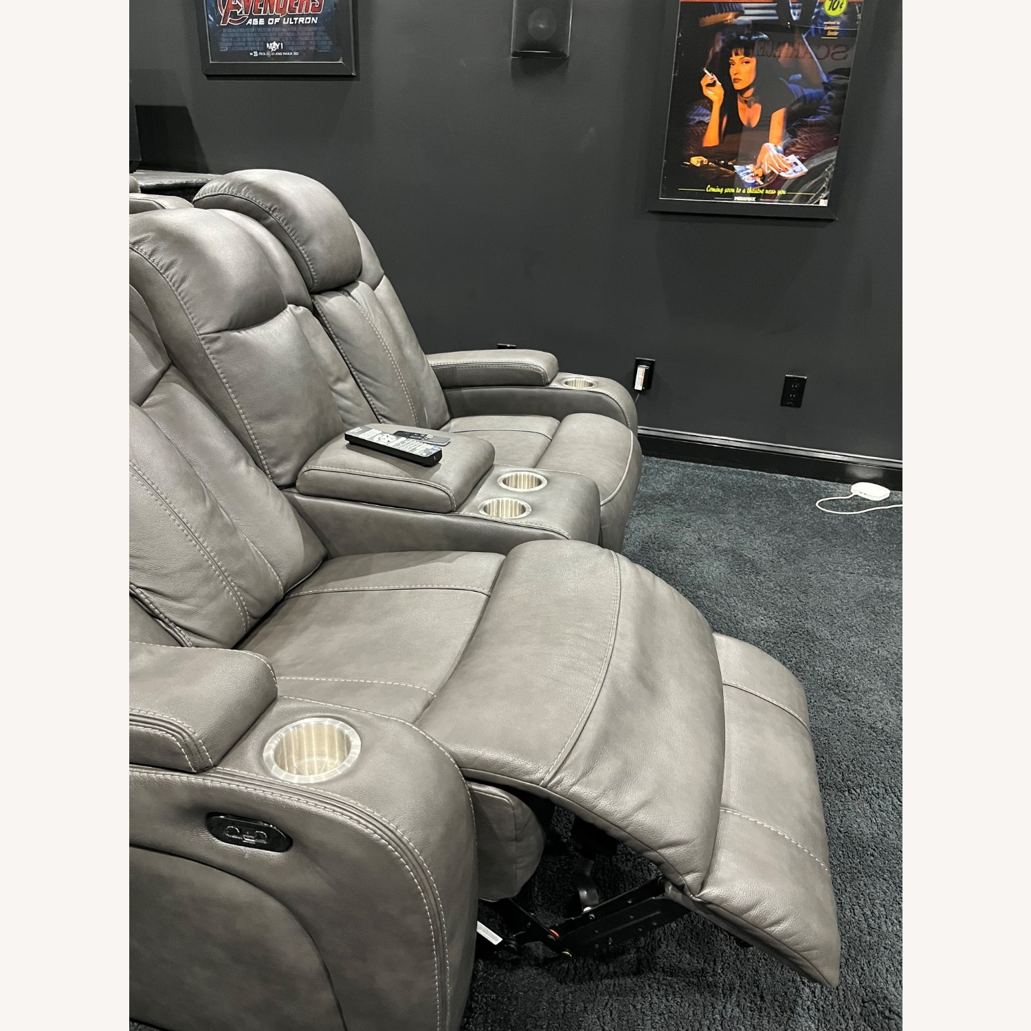 Dark Gray Leather Recliner - image-4