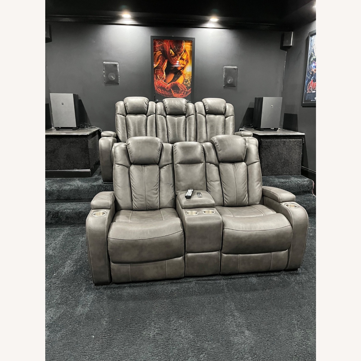 Dark Gray Leather Recliner - image-1