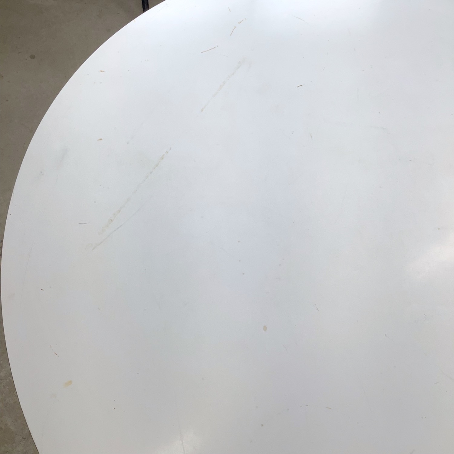 Round White Dining Table with Wire Base - image-8