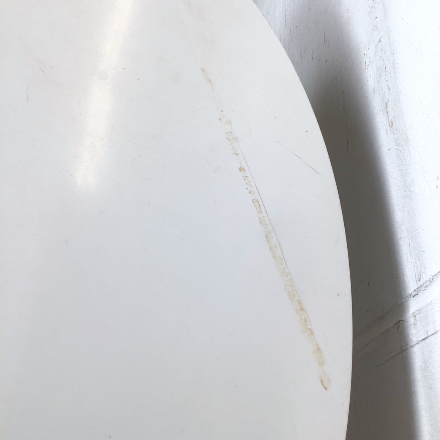 Round White Dining Table with Wire Base - image-7