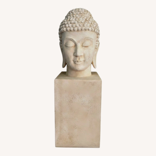 Used Buddha Head with Pedestal Statue for sale on AptDeco