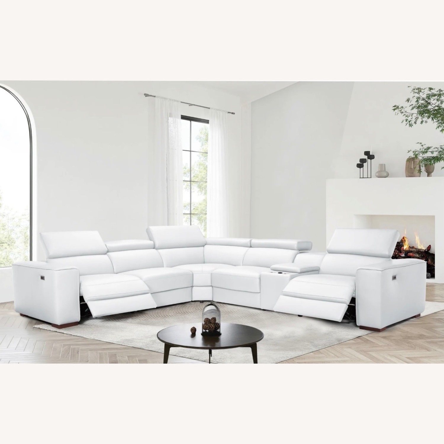 White 7-Piece Reclining Sectional - image-6
