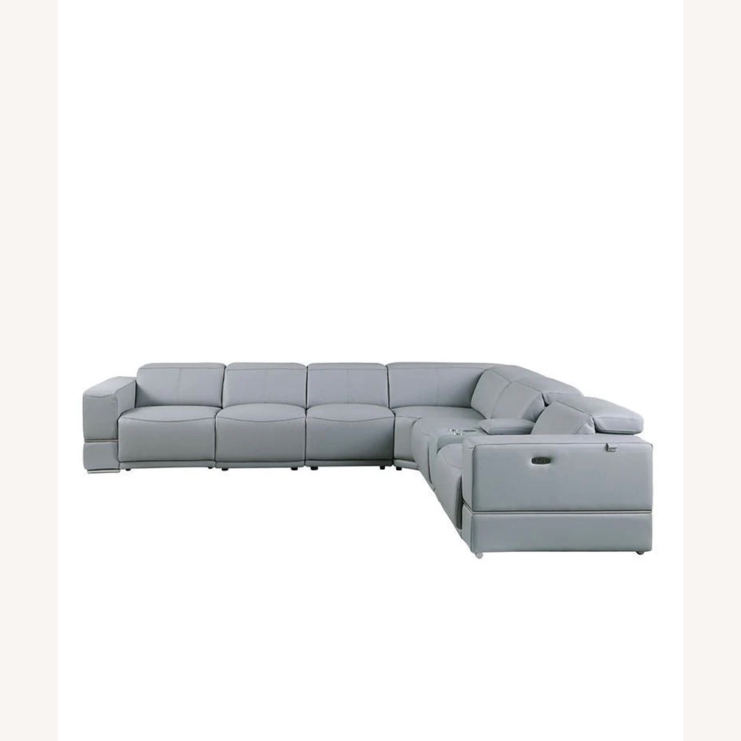 Franco Light Blue 7-Piece Reclining Sectional - image-2
