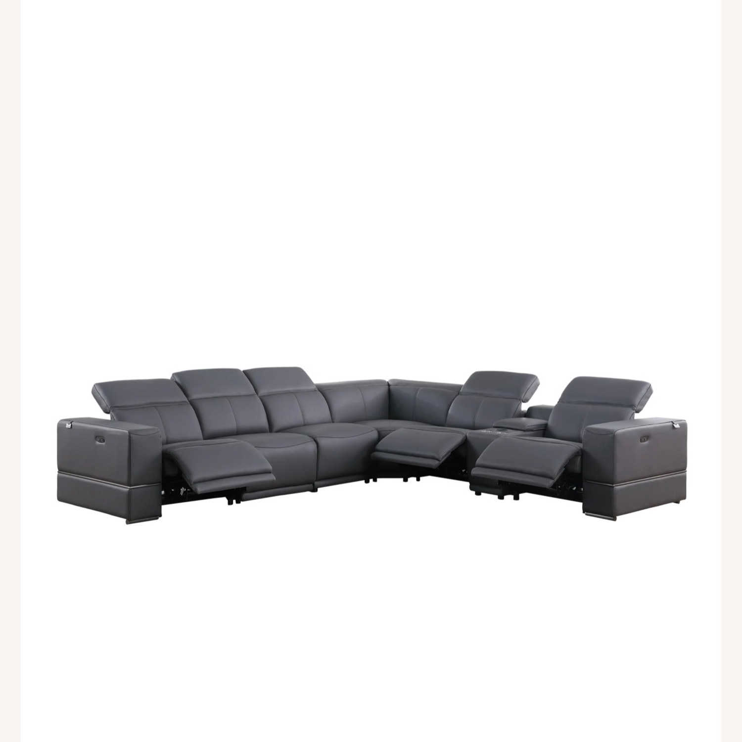 Franco Dark Grey 7-Piece Reclining Sectional - image-1
