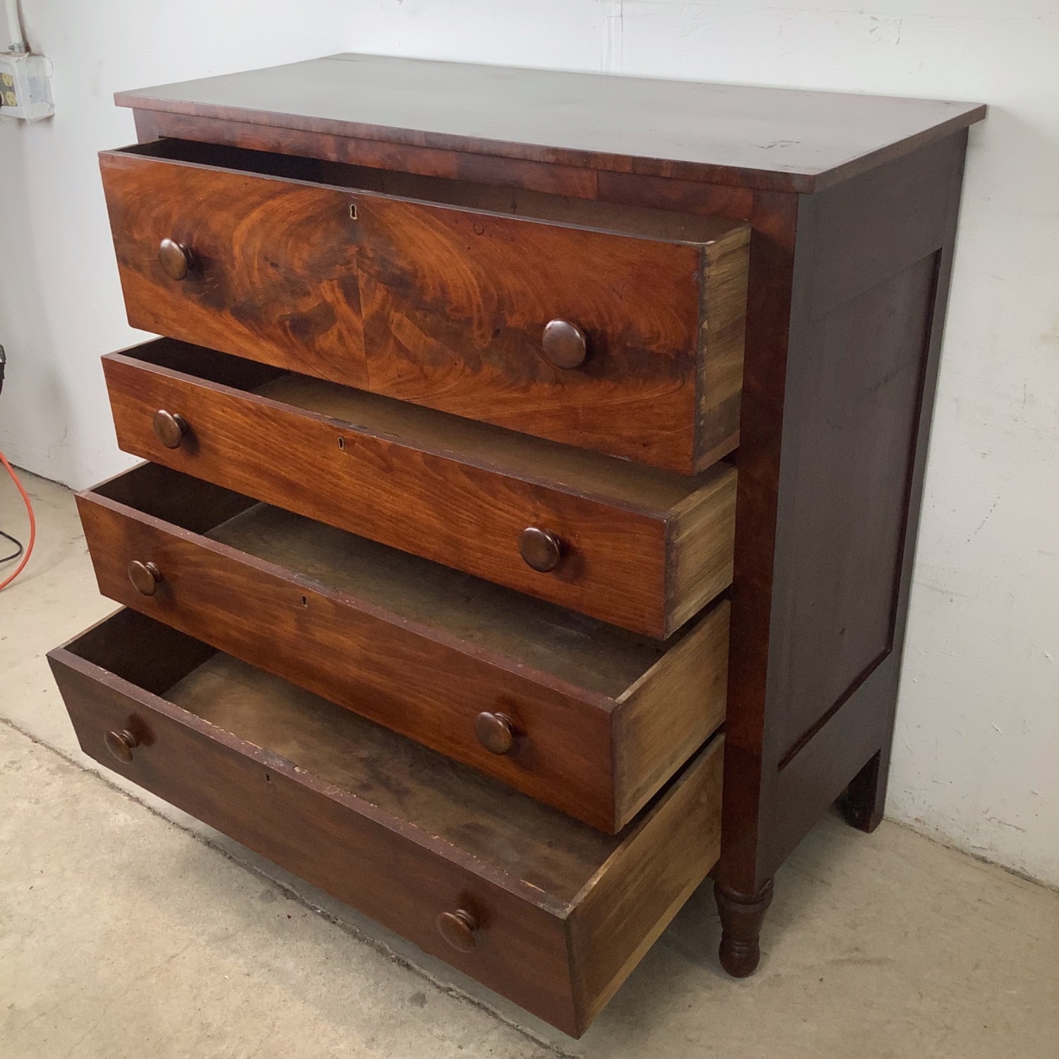 19th Century American Empire Four-Drawer Chest - image-10