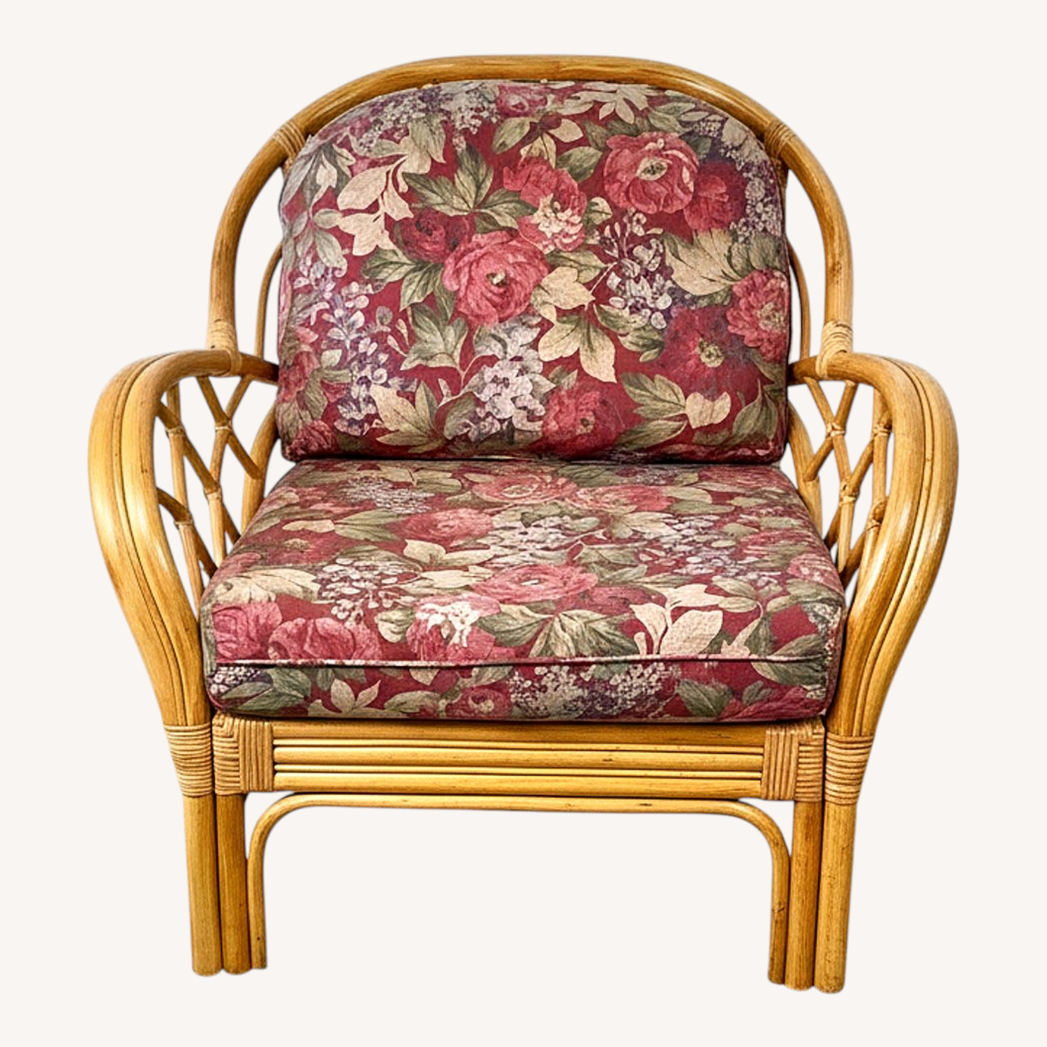 Ficks Reed Style Rattan Lounge Chair and Ottoman - image-23