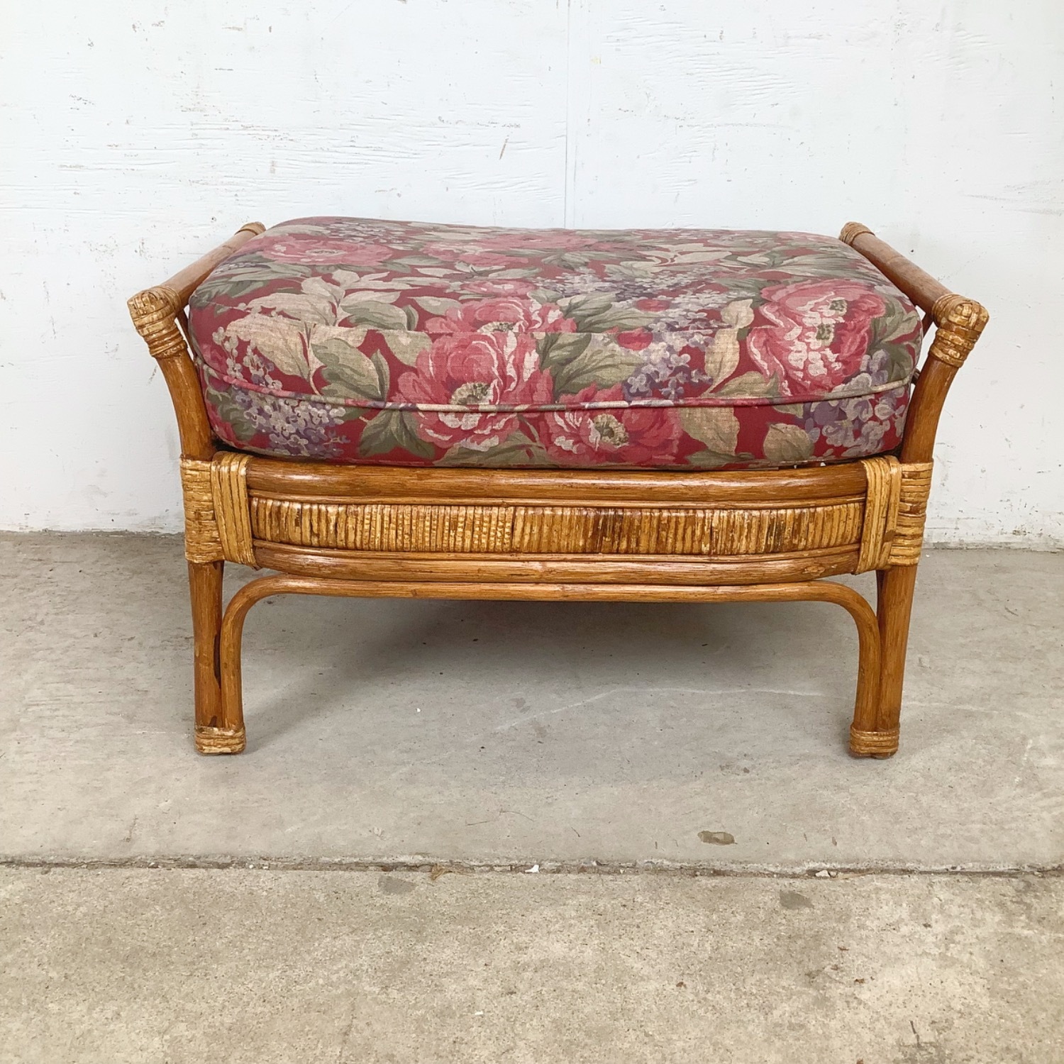 Ficks Reed Style Rattan Lounge Chair and Ottoman - image-14