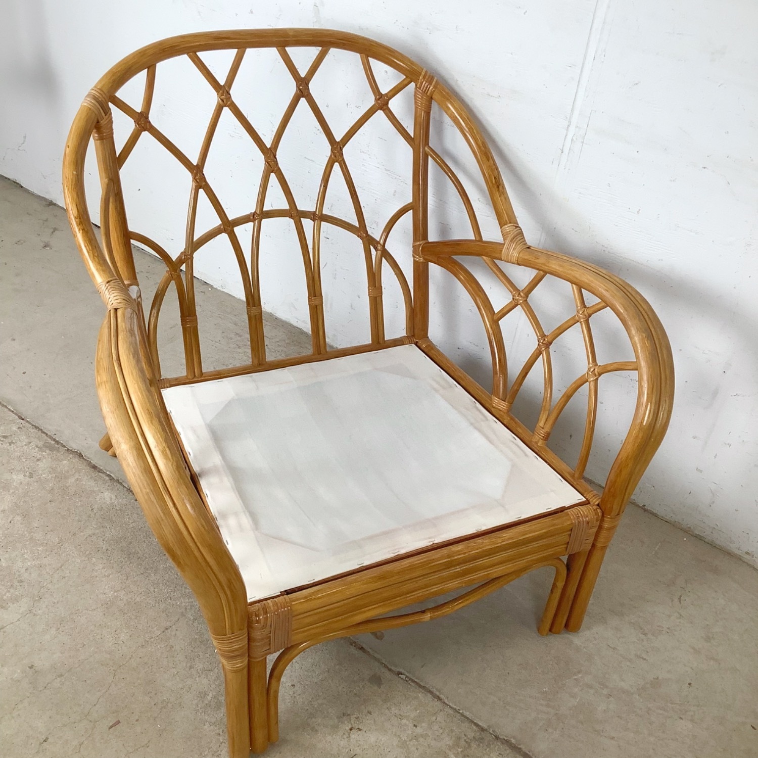 Ficks Reed Style Rattan Lounge Chair and Ottoman - image-13