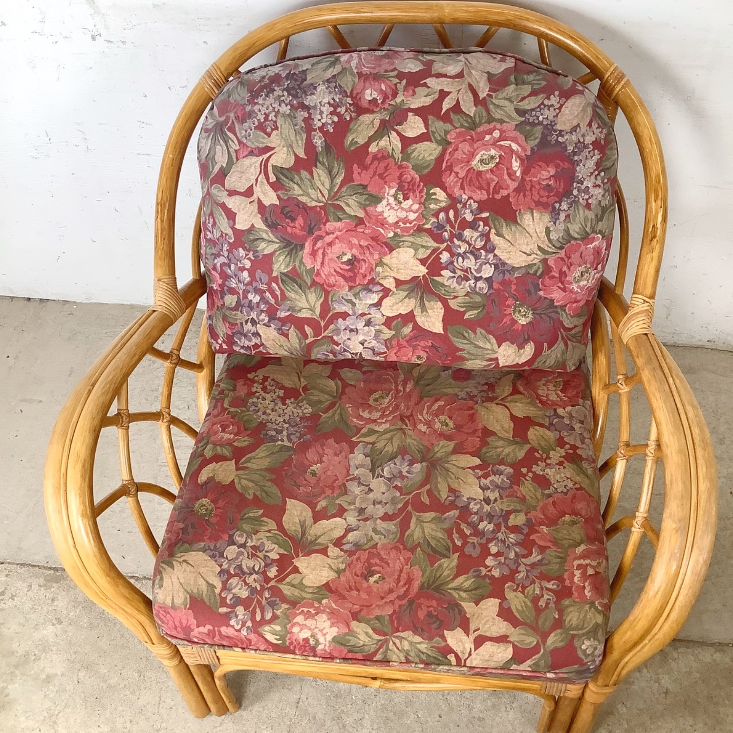 Ficks Reed Style Rattan Lounge Chair and Ottoman - image-4