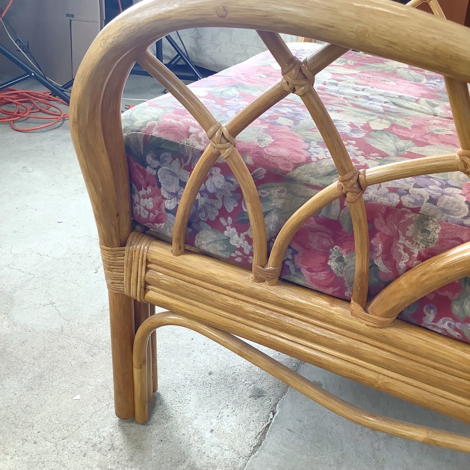 Ficks Reed Style Rattan Lounge Chair and Ottoman - image-8