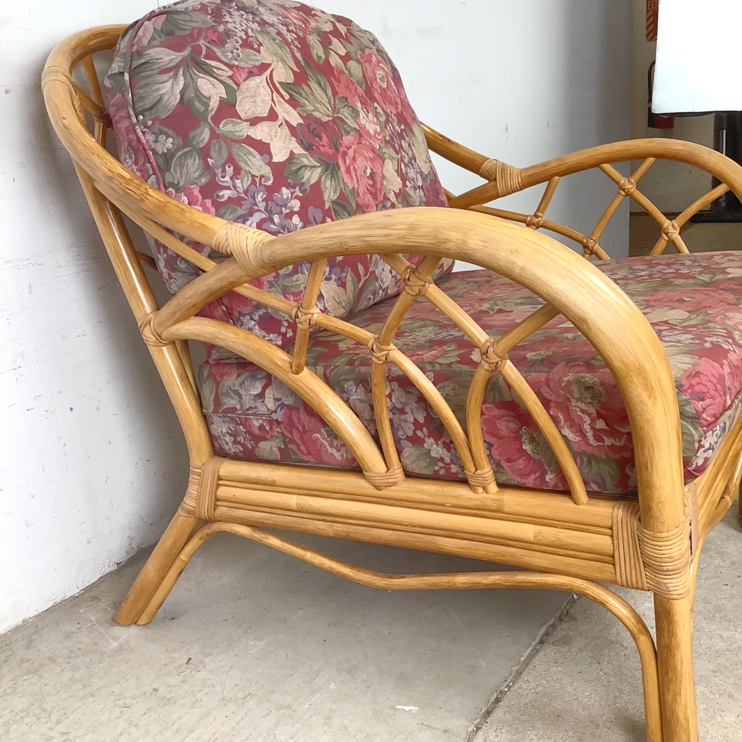Ficks Reed Style Rattan Lounge Chair and Ottoman - image-6