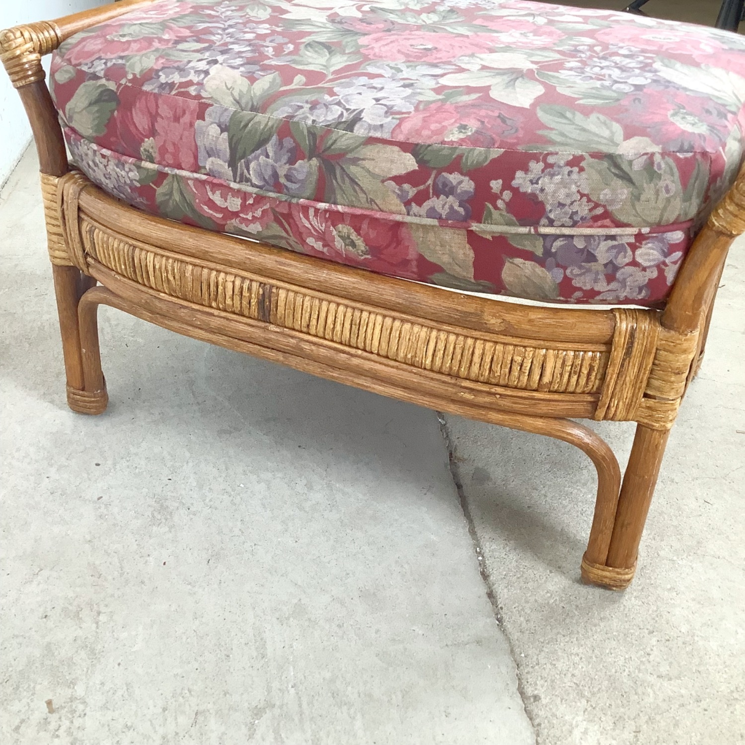 Ficks Reed Style Rattan Lounge Chair and Ottoman - image-16