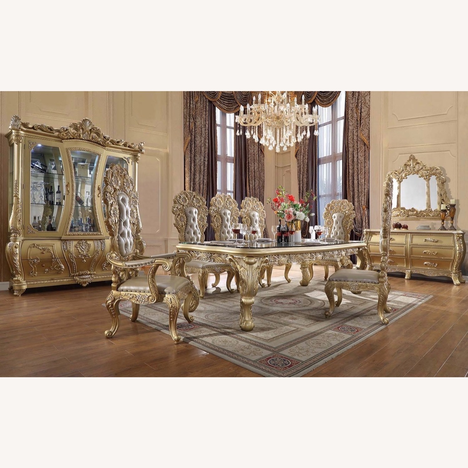 Gold Cabriole Dining Table - image-4