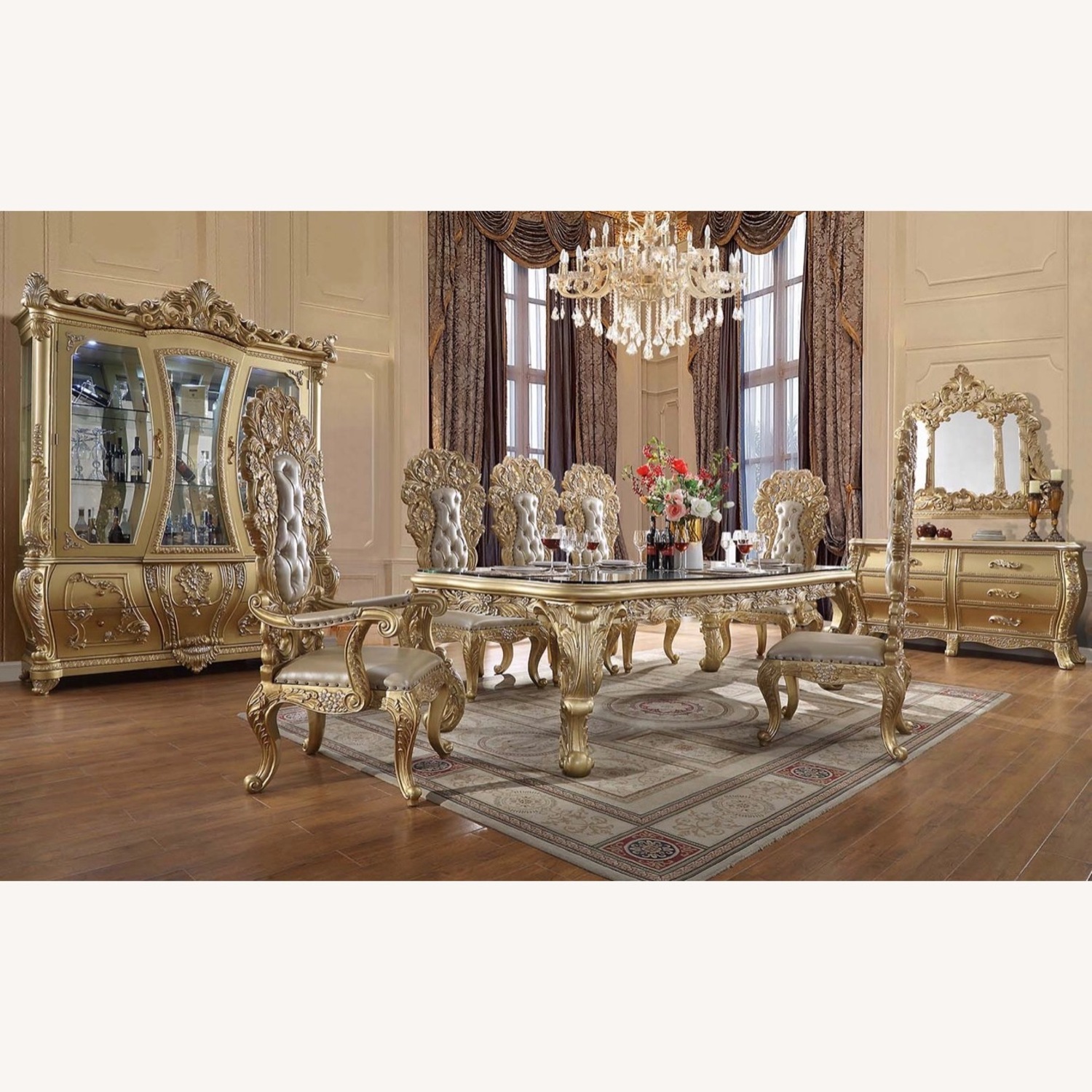 Gold Cabriole Dining Table - image-1