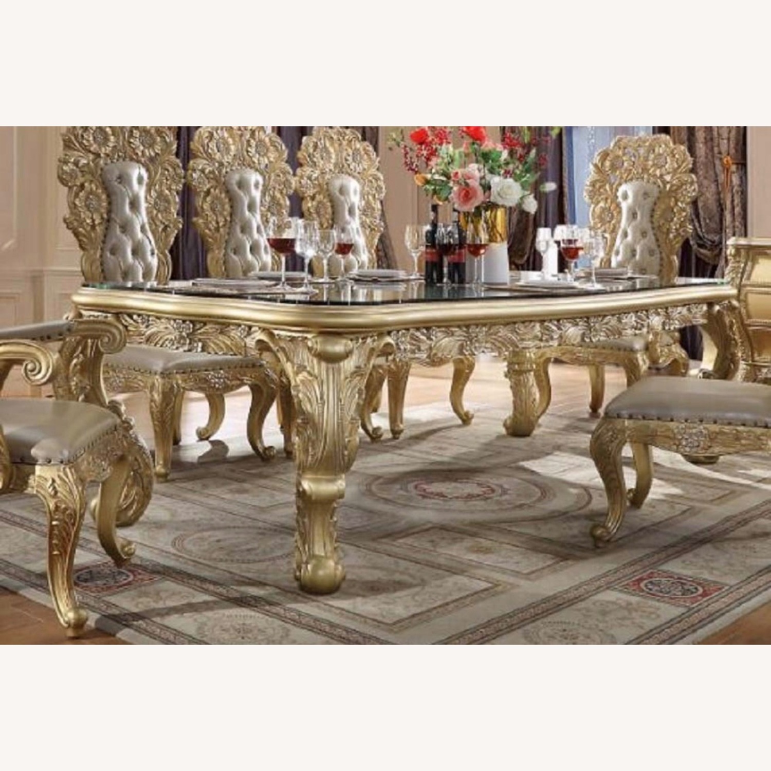 Gold Cabriole Dining Table - image-2