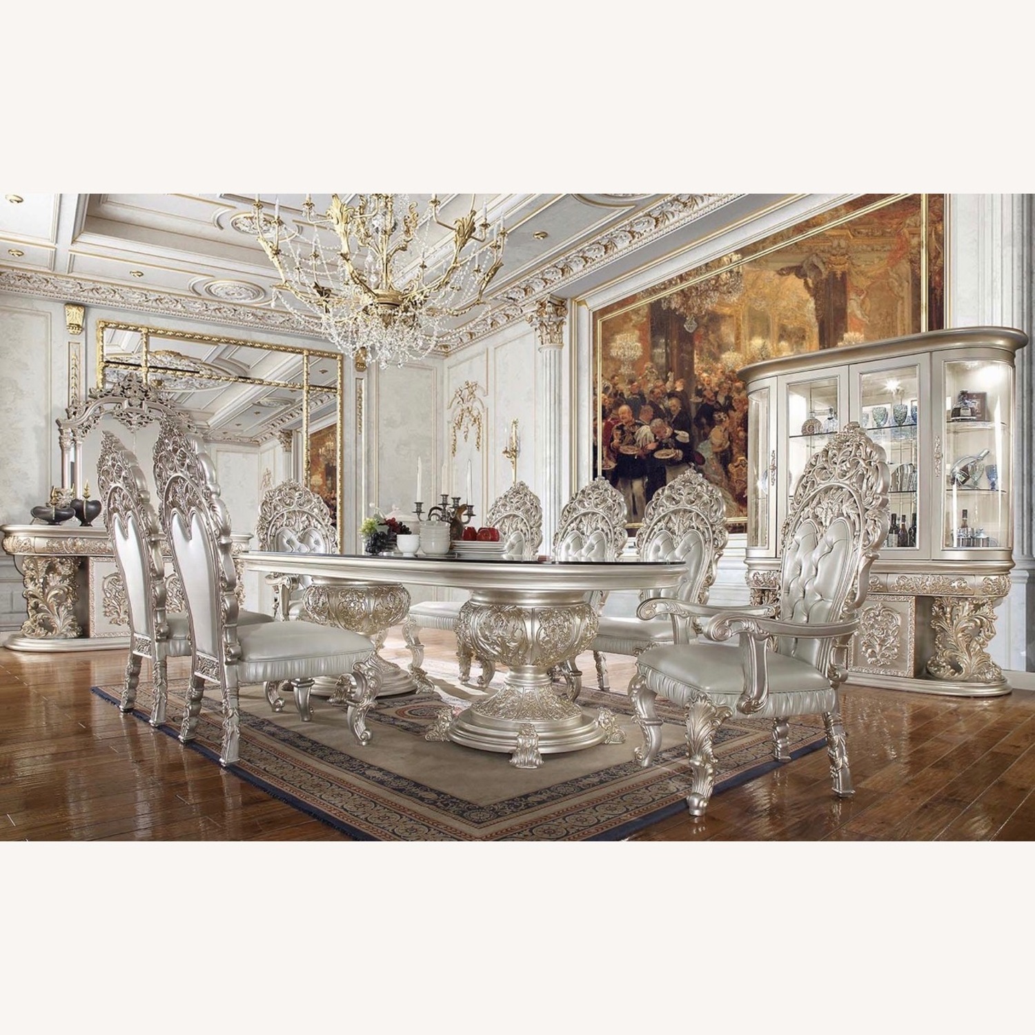 Luxury Sandoval Champagne Dining Table - image-4