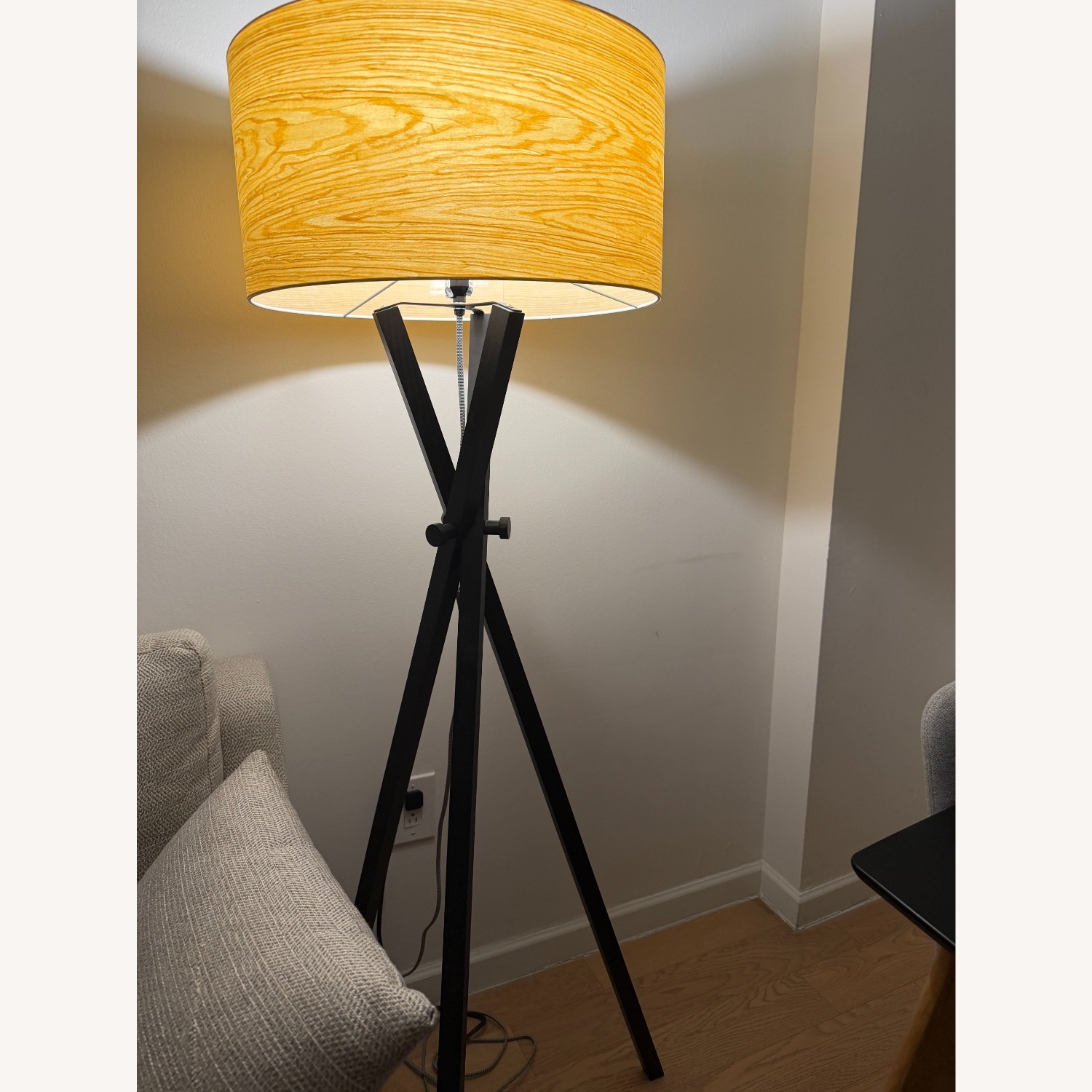 Adesso Home Black Wood Floor Lamp - image-1