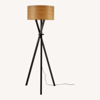 Adesso Home Black Wood Floor Lamp