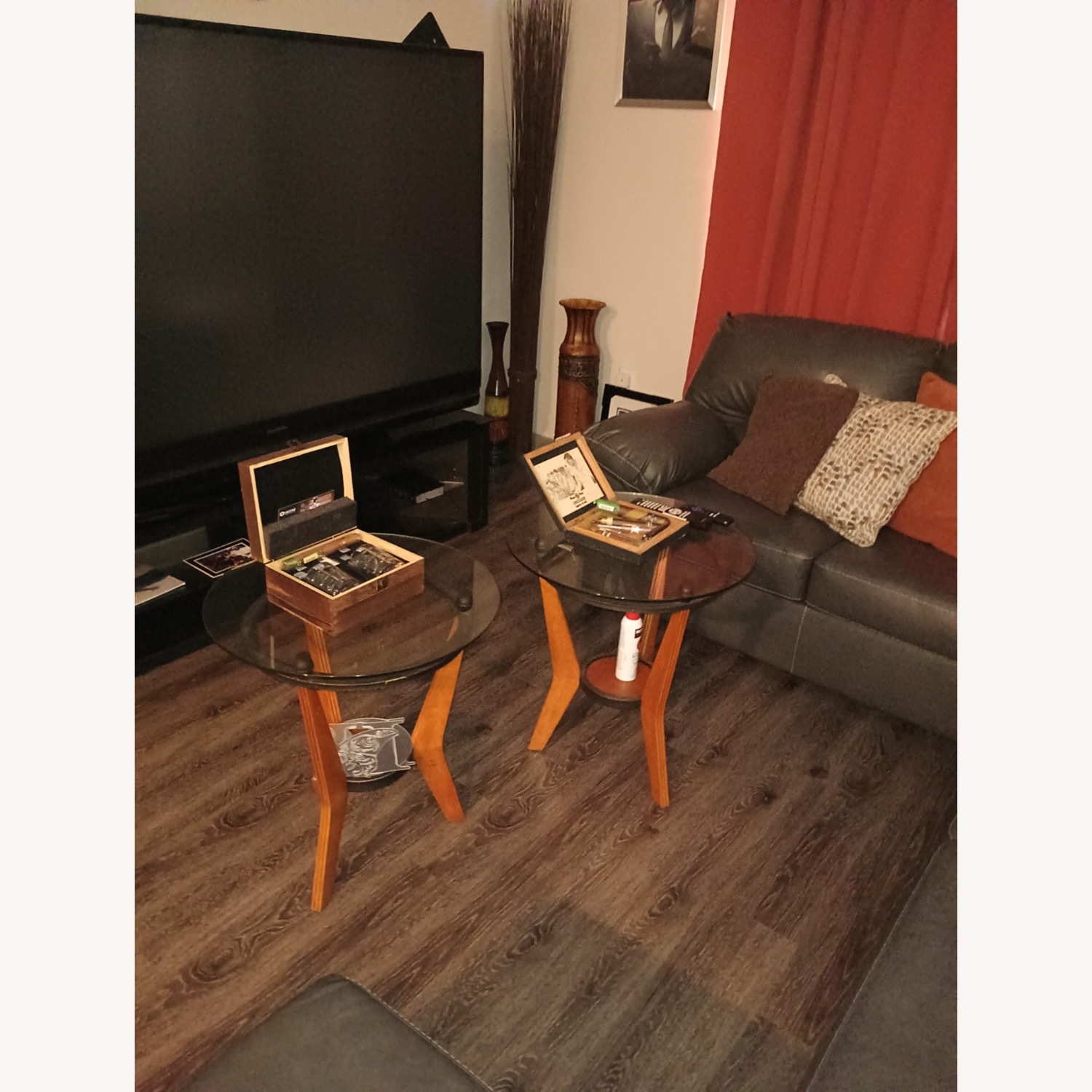 Dark Gray Leather 3+ Piece Sectional - image-6