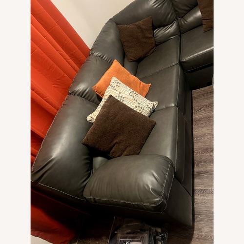 Used Dark Gray Leather 3+ Piece Sectional for sale on AptDeco