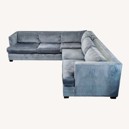 Used Mitchell Gold + Bob Williams Gray Velvet L-Shaped Sectional for sale on AptDeco