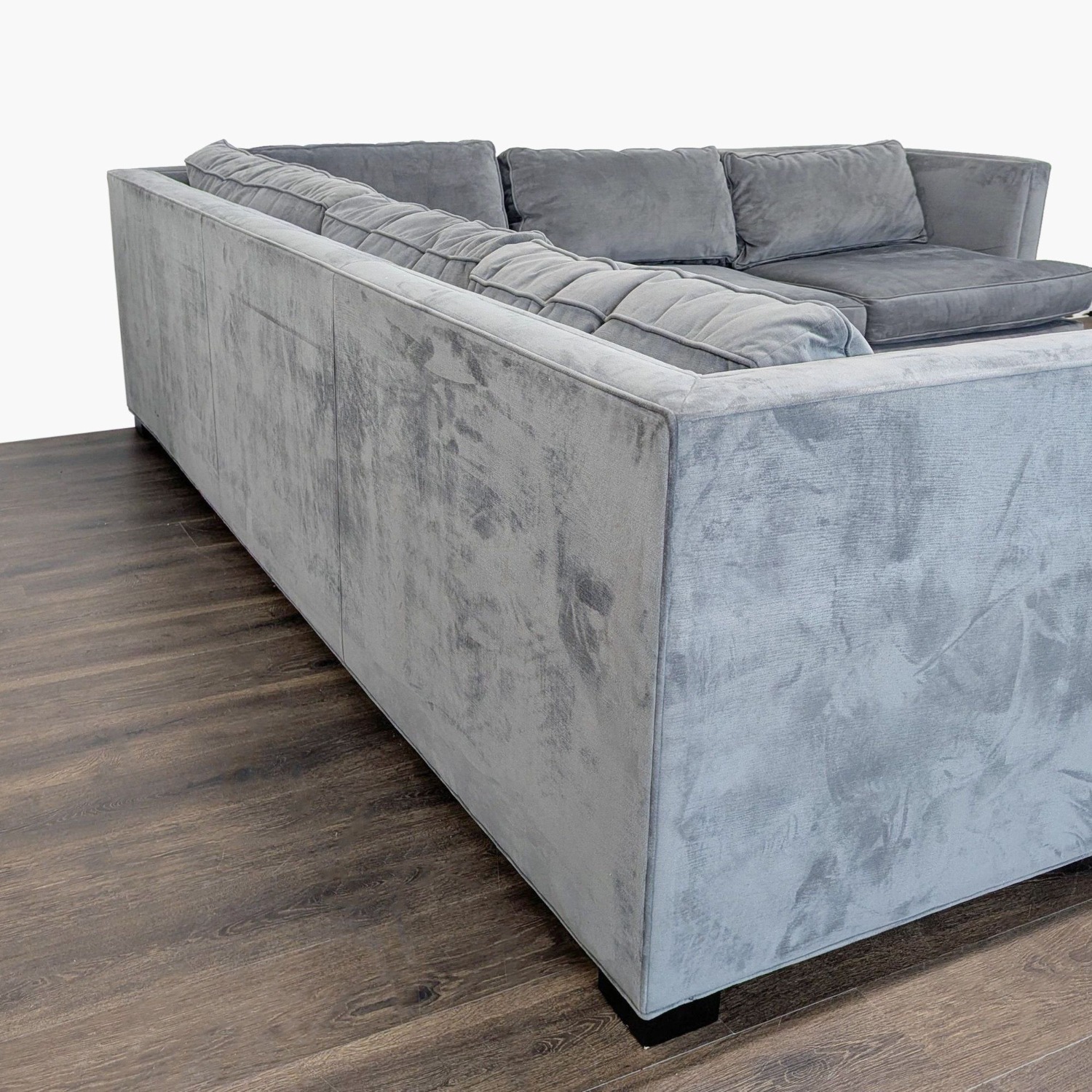 Mitchell Gold + Bob Williams Gray Velvet L-Shaped Sectional - image-2
