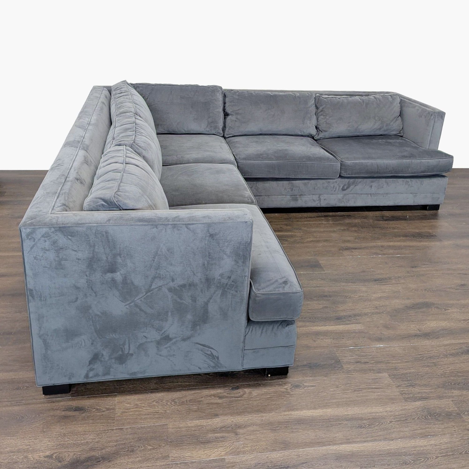 Mitchell Gold + Bob Williams Gray Velvet L-Shaped Sectional - image-9