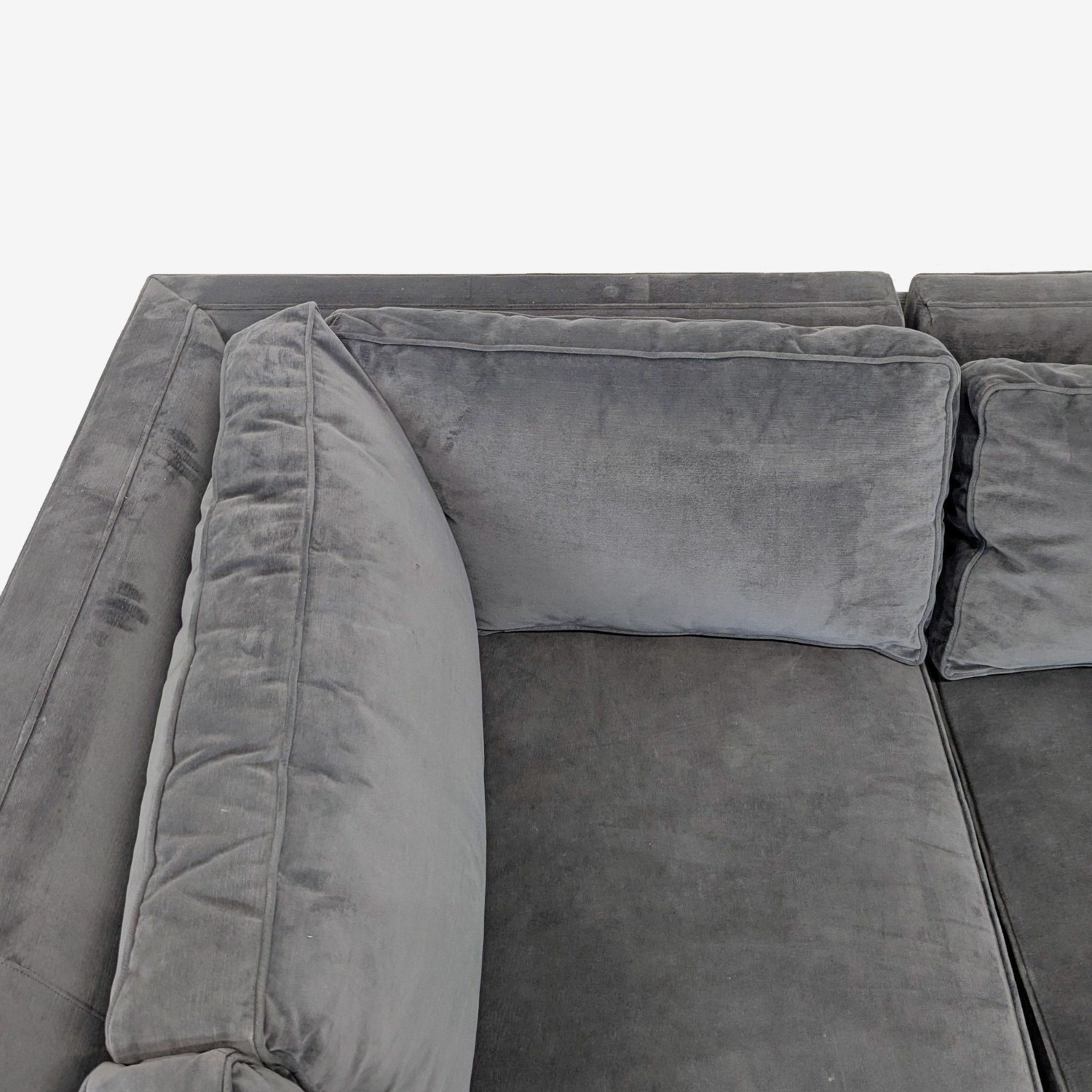 Mitchell Gold + Bob Williams Gray Velvet L-Shaped Sectional - image-6