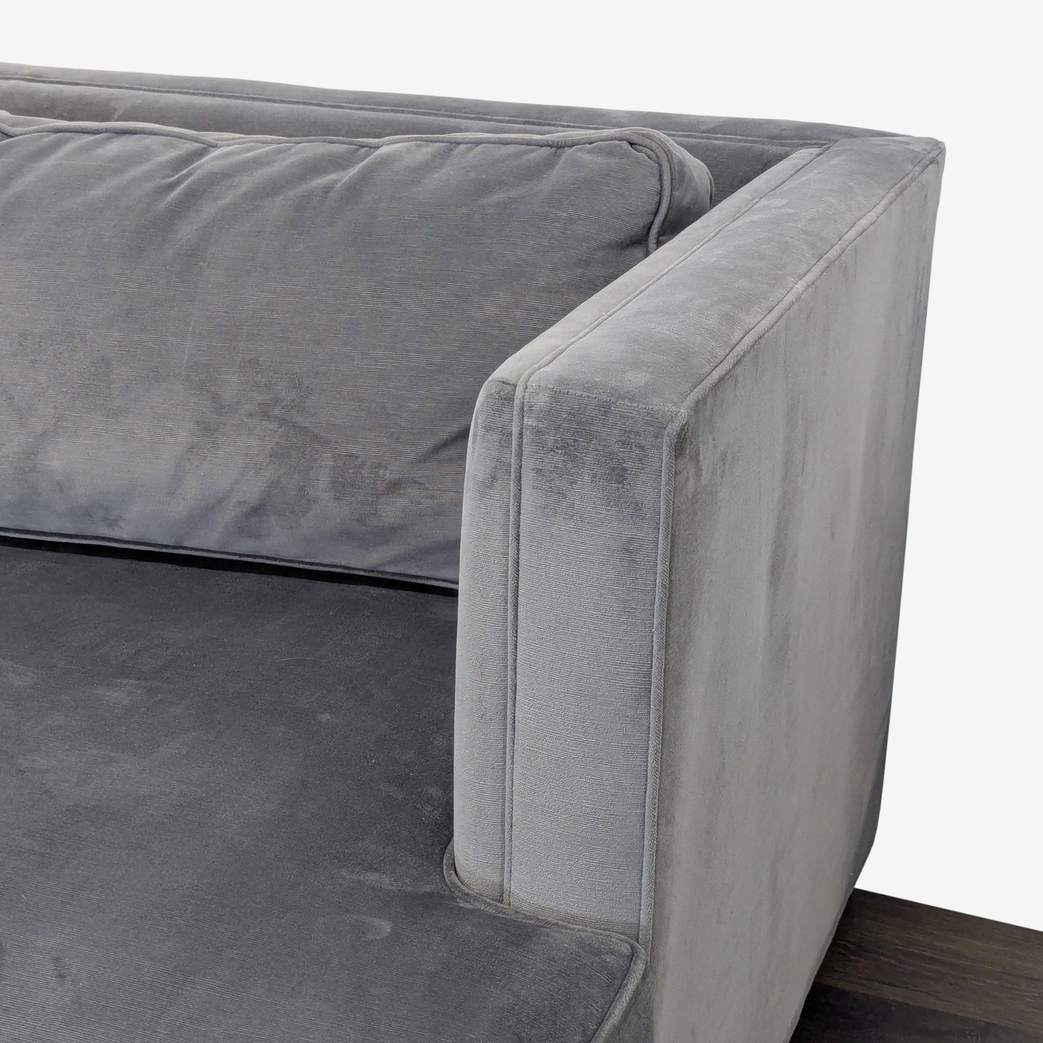 Mitchell Gold + Bob Williams Gray Velvet L-Shaped Sectional - image-7