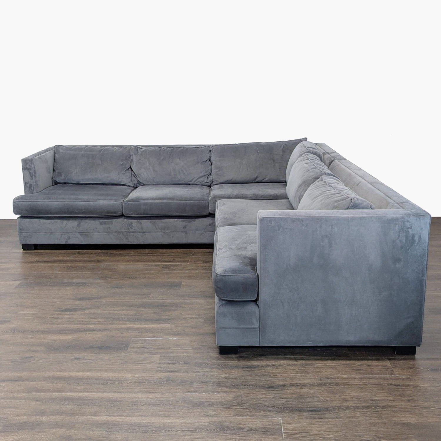 Mitchell Gold + Bob Williams Gray Velvet L-Shaped Sectional - image-10