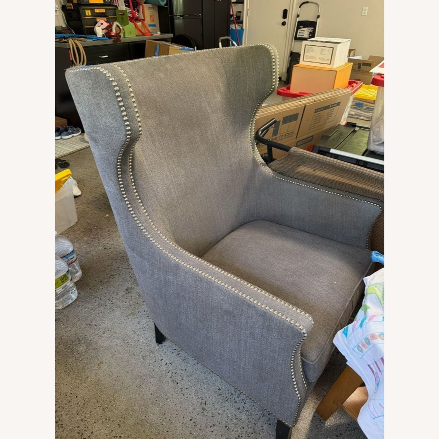 Bernhardt Kingston Gray High Back Lounge Chair  - image-1