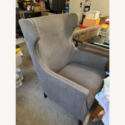 Used Bernhardt Kingston Gray High Back Lounge Chair for sale on AptDeco