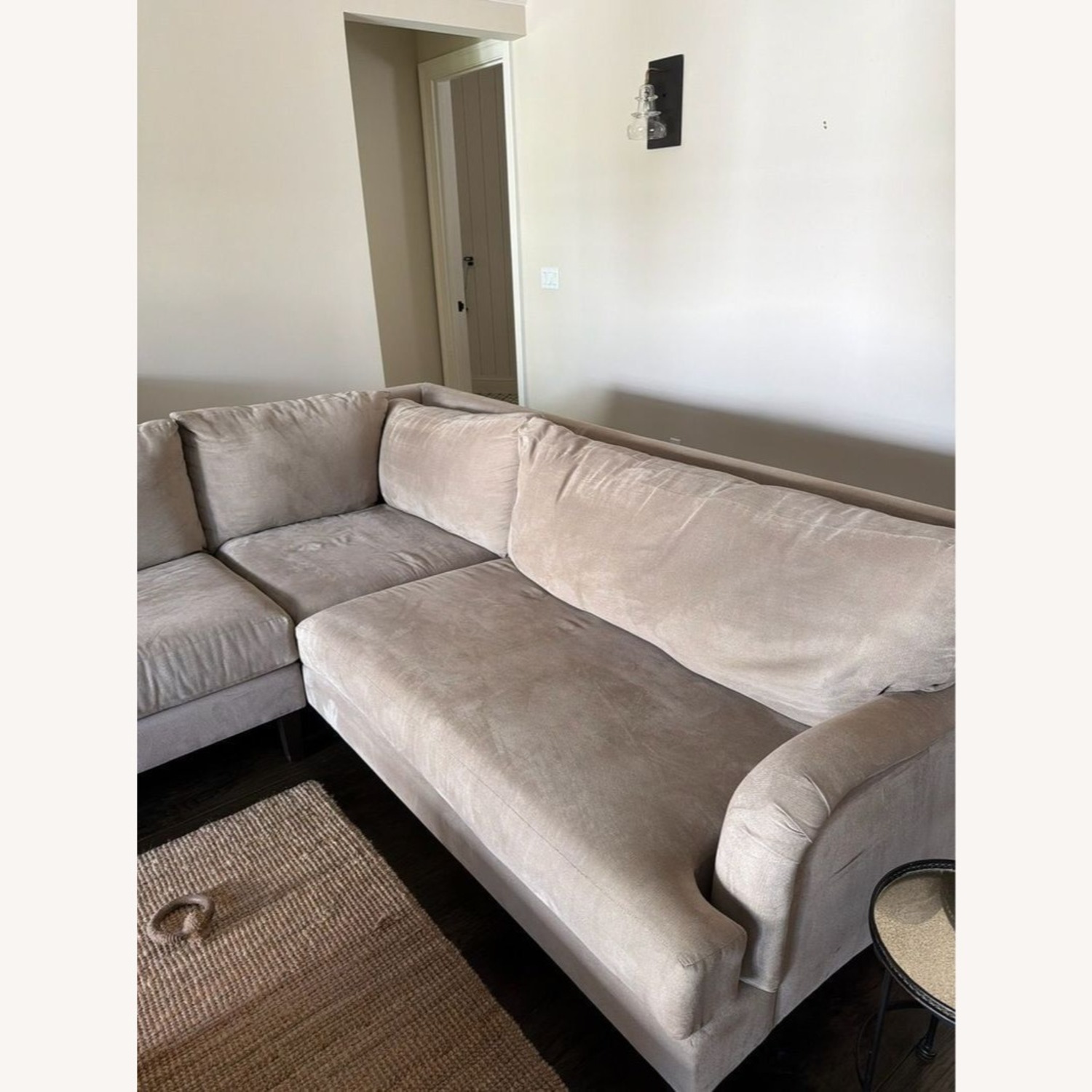 Modern Tan Fabric Sectional Sofa with Clean Lines	 - image-6