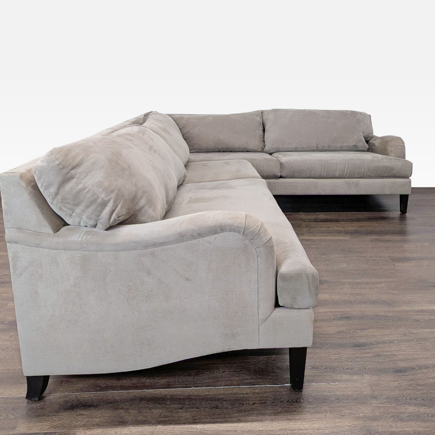 Modern Tan Fabric Sectional Sofa with Clean Lines	 - image-11