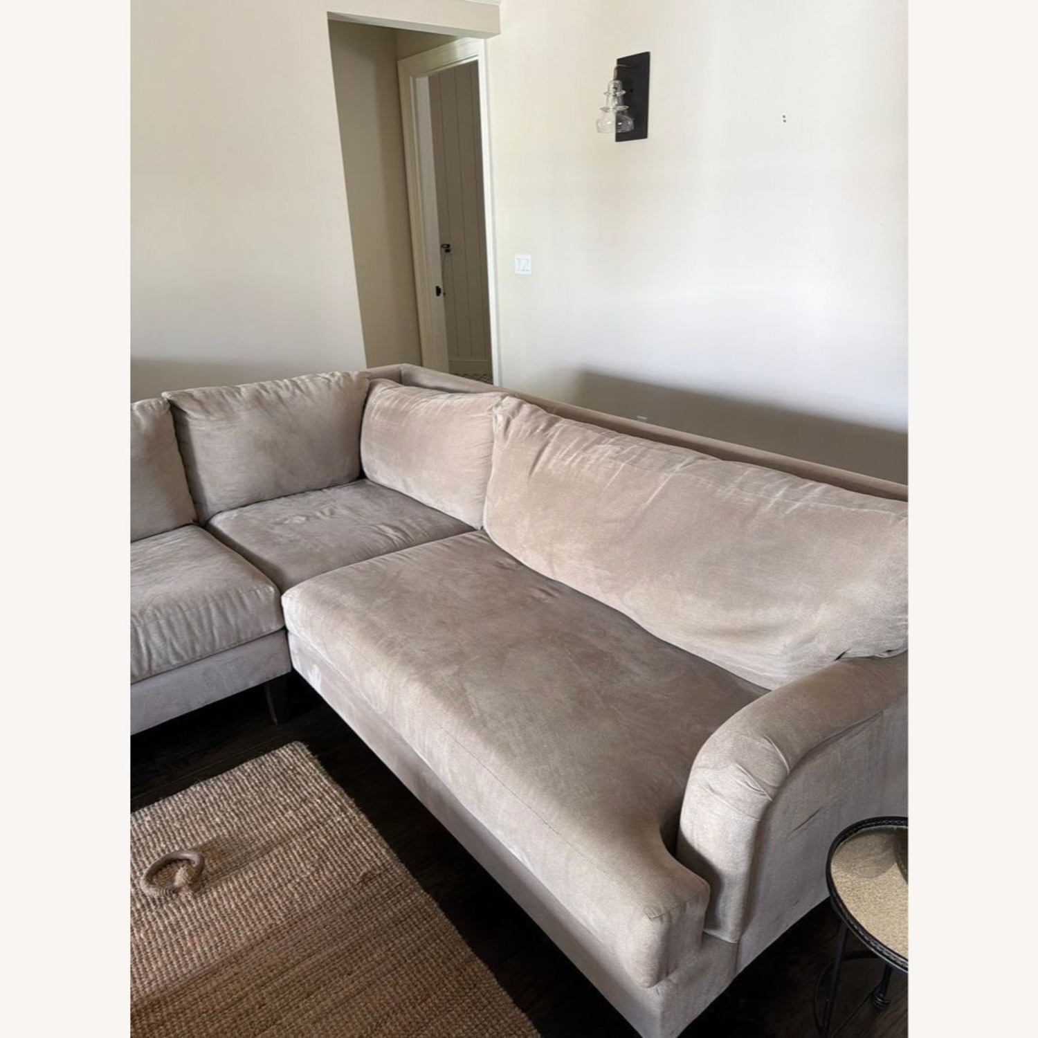 Modern Tan Fabric Sectional Sofa with Clean Lines	 - image-3
