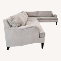 Modern Tan Fabric Sectional Sofa with Clean Lines