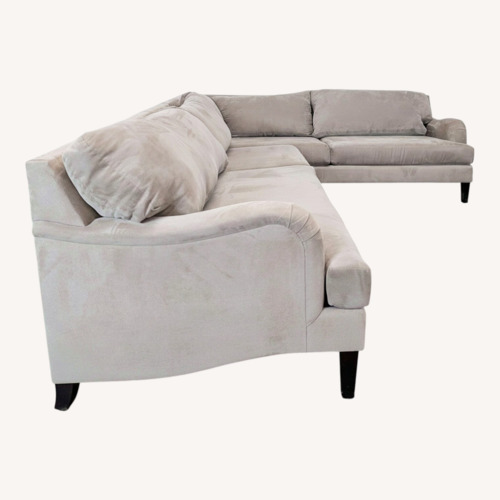 Used Modern Tan Fabric Sectional Sofa with Clean Lines	 for sale on AptDeco