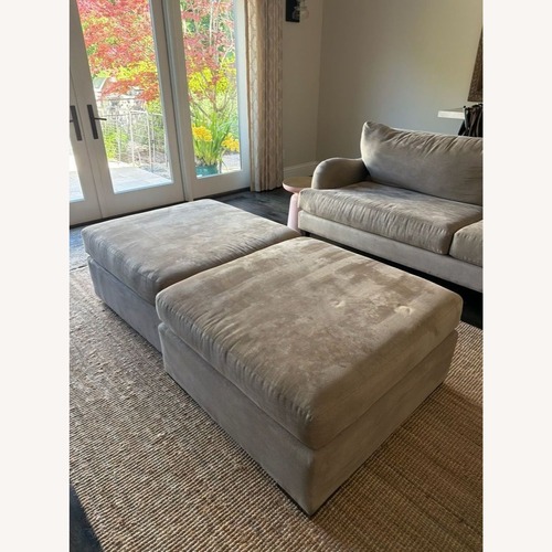 Used Upholstered Square Ottoman for sale on AptDeco
