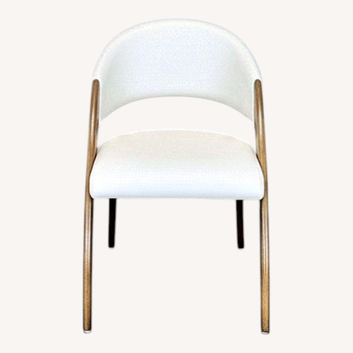 Used Lucas Mid-Century Cream & Walnut Dining Chair	 for sale on AptDeco