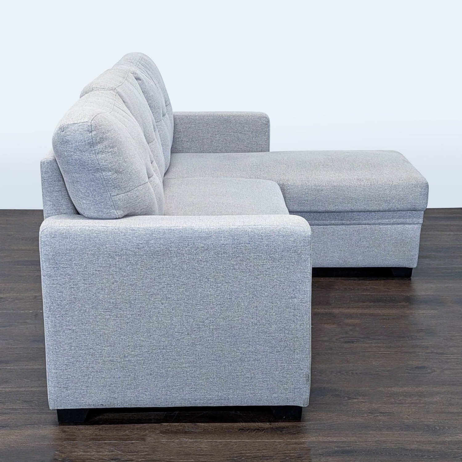 Light Gray Sectional Sofa with Pull-Out Bed  - image-5