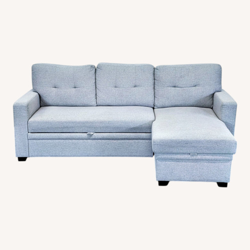 Used Light Gray Sectional Sofa with Pull-Out Bed  for sale on AptDeco